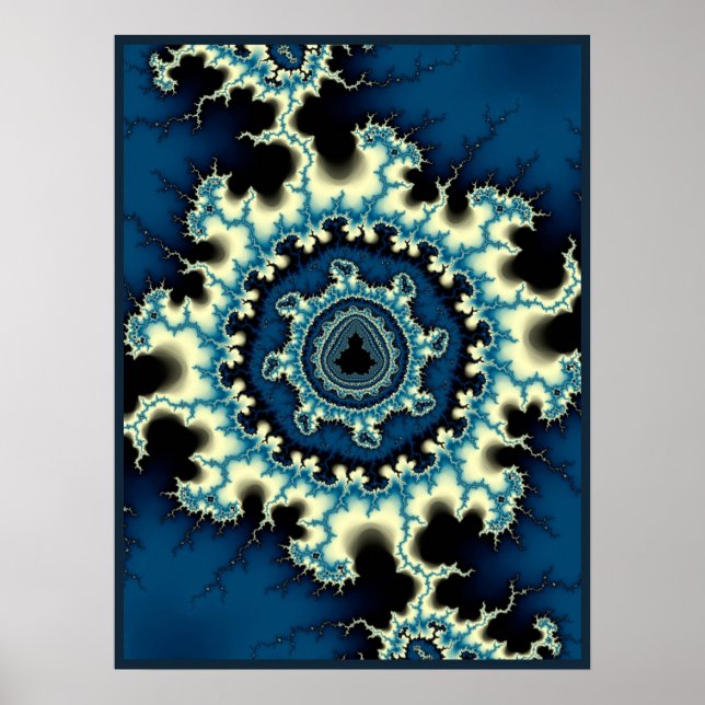 Affiche Fractale Mandelbrot bleue (Devant)