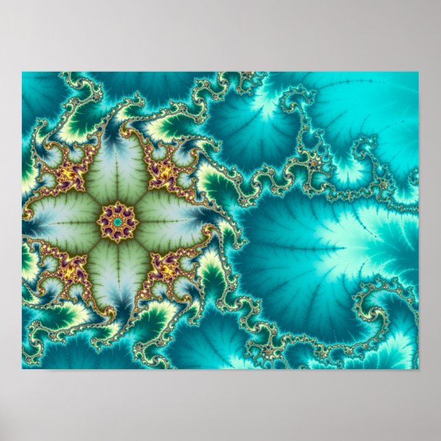 Affiche Fractale Mandelbrot bleue (Devant)