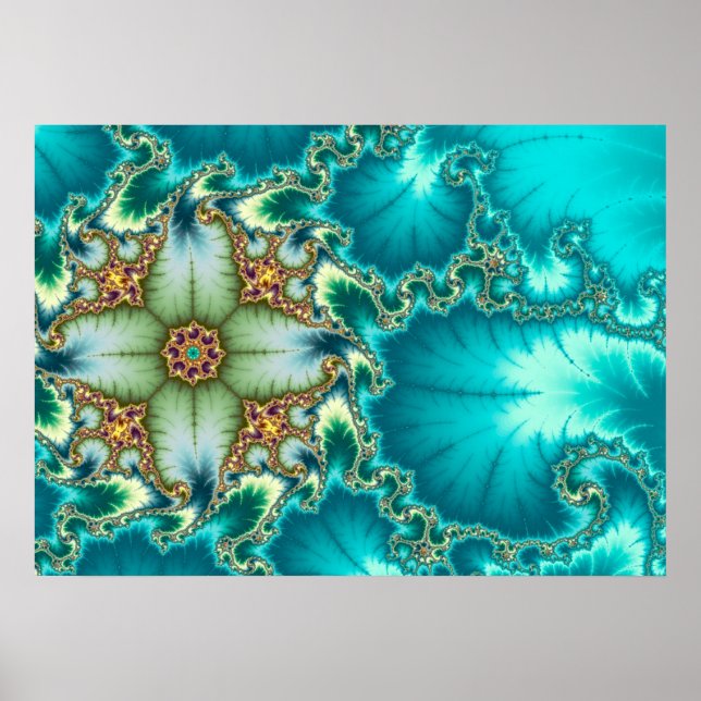 Affiche Fractale Mandelbrot bleue (Devant)