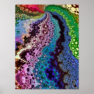 Affiche Fractale psychédélique colorée
