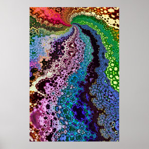 Affiche Fractale psychédélique colorée