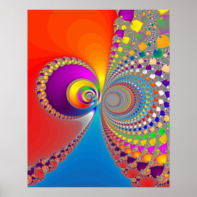 Affiche Fractale spirale colorée (Devant)