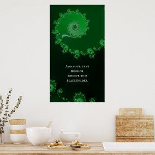 Affiche Fractale spirale verte Abstraite avec devis person