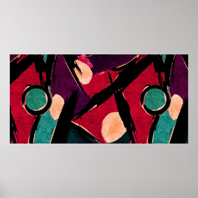 Affiche fragment de peinture moderne acrylique Abstrait. C (Devant)