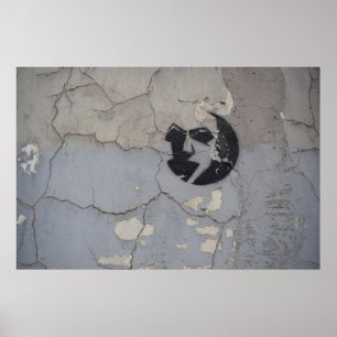Affiche Fragment de pierre noir et blanc