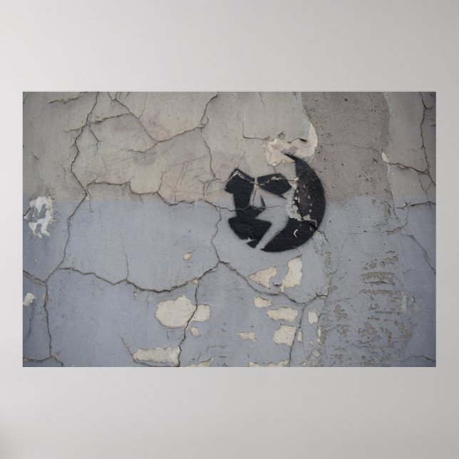 Affiche Fragment de pierre noir et blanc (Devant)