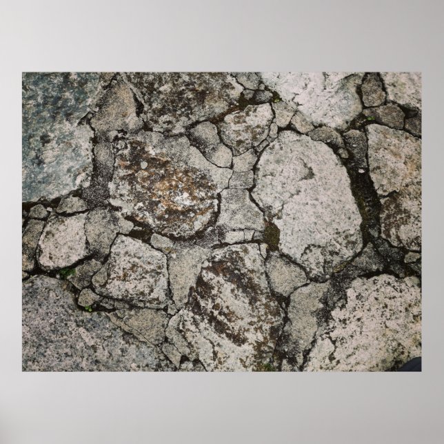 Affiche Fragment de pierre noir et gris (Devant)