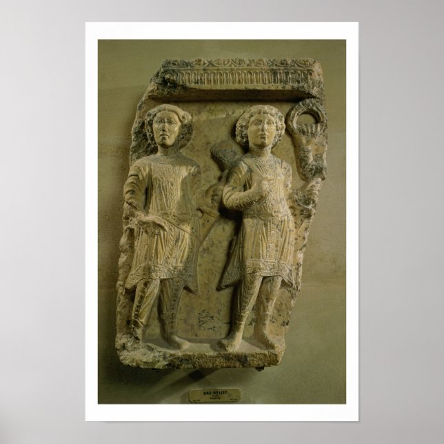 Affiche Fragment d'une plaque de bas-relief représentant d (Devant)
