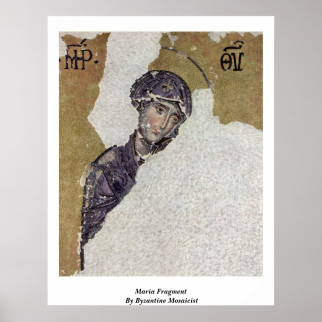 Affiche Fragment Maria Par Mosaiciste Byzantin (Devant)