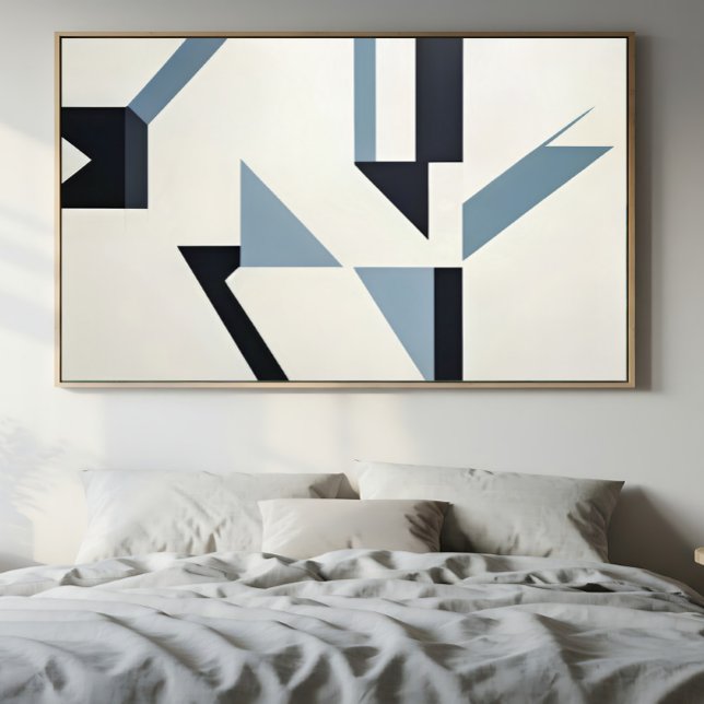 Affiche Fragments Abstraits Minimalistes Bleu & Noir (Créateur téléchargé)