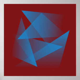 Affiche Fragments bleus flottants