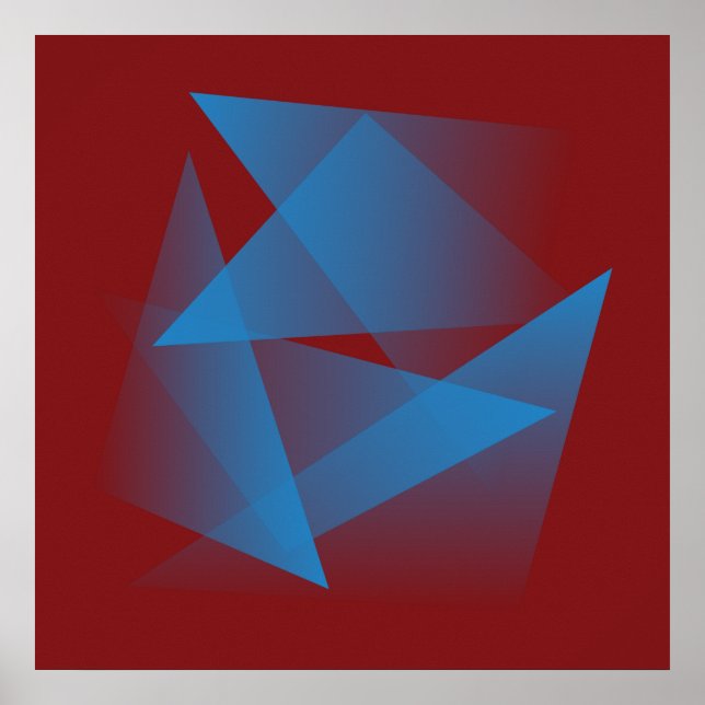 Affiche Fragments bleus flottants (Devant)