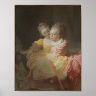 Affiche Fragonard & Gérard Enfant endormi reproduction d'a