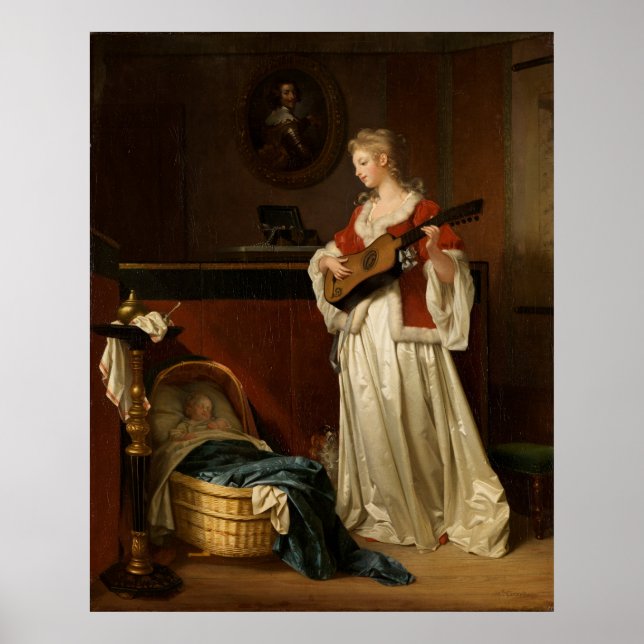 Affiche Fragonard & Gérard Enfant endormi reproduction d'a (Devant)