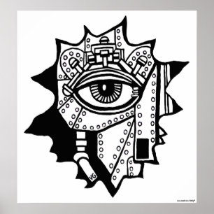 Affiche fraîche de l'industrie graphique de cyborg