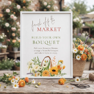 Affiche Fraîchement sortie du Marché Construire Bouquet Ba