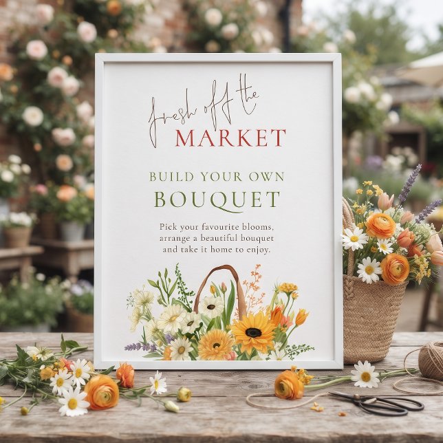 Affiche Fraîchement sortie du Marché Construire Bouquet Ba (Créateur téléchargé)