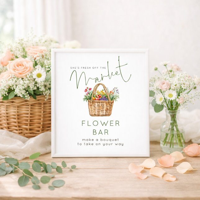 Affiche Frais débarqué du Marché Fleurs Bar Vert Enterreme (Créateur téléchargé)