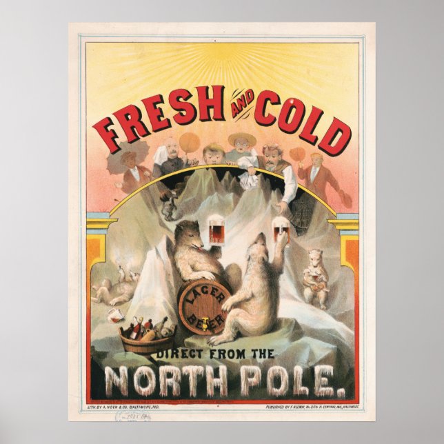 Affiche Frais et froid - Bière directement du pôle Nord (Devant)