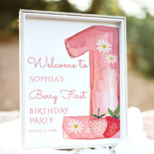 Affiche Fraise 1er anniversaire Accueil