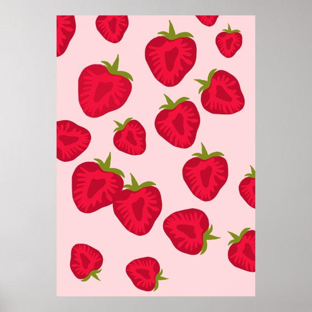 Affiche Fraise Abstraite à Matisse (Devant)