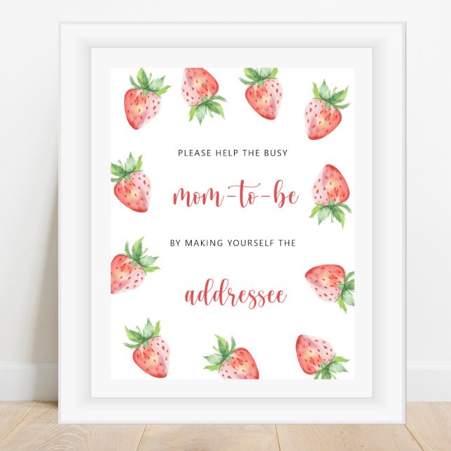 Affiche Fraise - Aider la future maman débordée  (Créateur téléchargé)