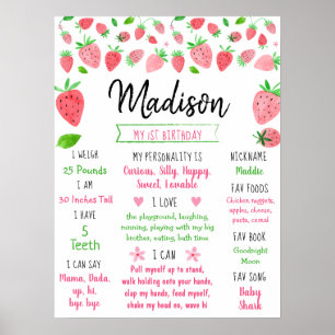 Affiche Fraise Berry Sweet Premier anniversaire Jalon