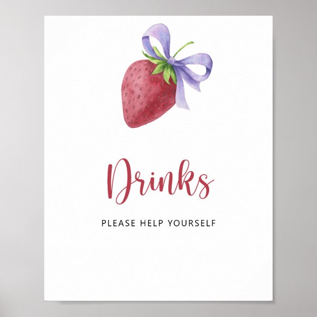 Affiche Fraise - Boissons vous aider (Devant)