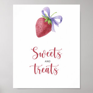 Affiche Fraise - bonbons et friandises baby shower