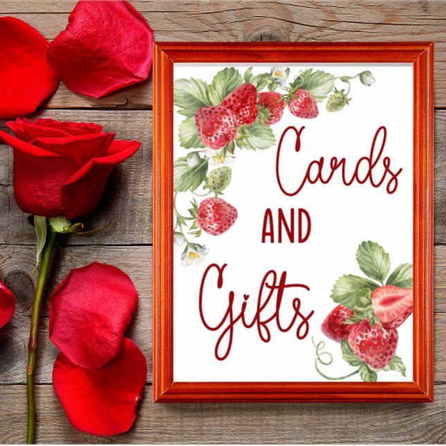 Affiche Fraise | Carte de bébé et panneau de cadeaux (Créateur téléchargé)