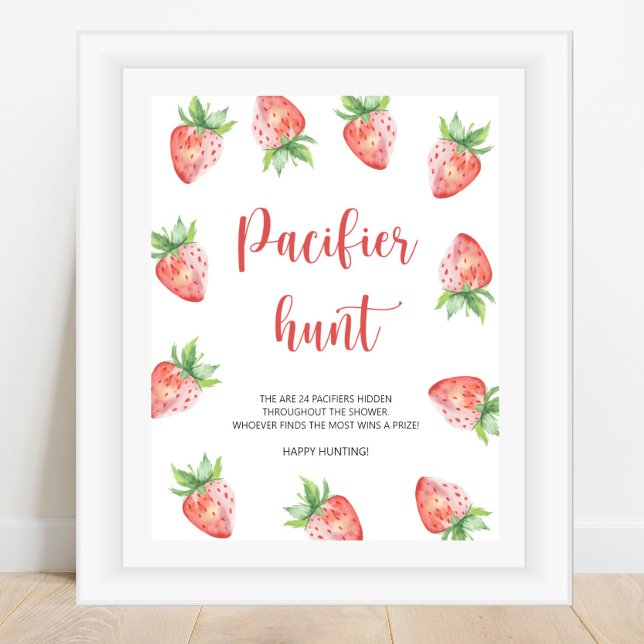 Affiche Fraise - chasse à la suce jeu de baby shower (Créateur téléchargé)