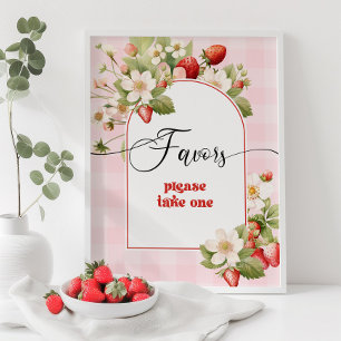 Affiche Fraise Favoris s'il vous plaît prendre un