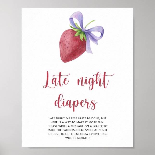 Affiche Fraise \ Late nuit couches jeu (Devant)
