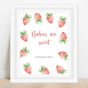 Affiche Fraise - les bébés sont doux