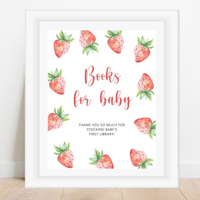 Affiche fraise - livres pour bébé (Créateur téléchargé)