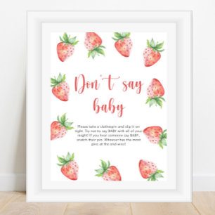 Affiche Fraise - Ne dis pas bébé