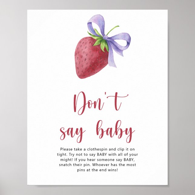 Affiche Fraise - ne dites pas bébé (Devant)