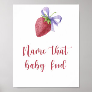 Affiche fraise - nom de l'aliment pour bébés