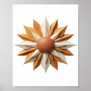 Affiche Fraise Orange FLEUR BLANC ET ORANGE Design Moderne