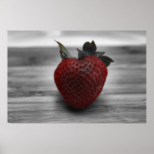 Affiche Fraise rouge lumineuse sur l'affiche de photo de