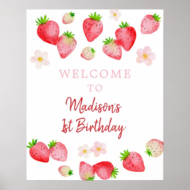 Affiche Fraise sauvage Berry Sweet Anniversaire Bienvenue (Devant)