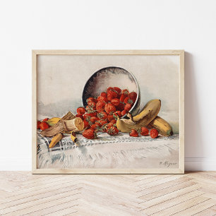 Affiche Fraises et bananes dans un panier   E. Meyner