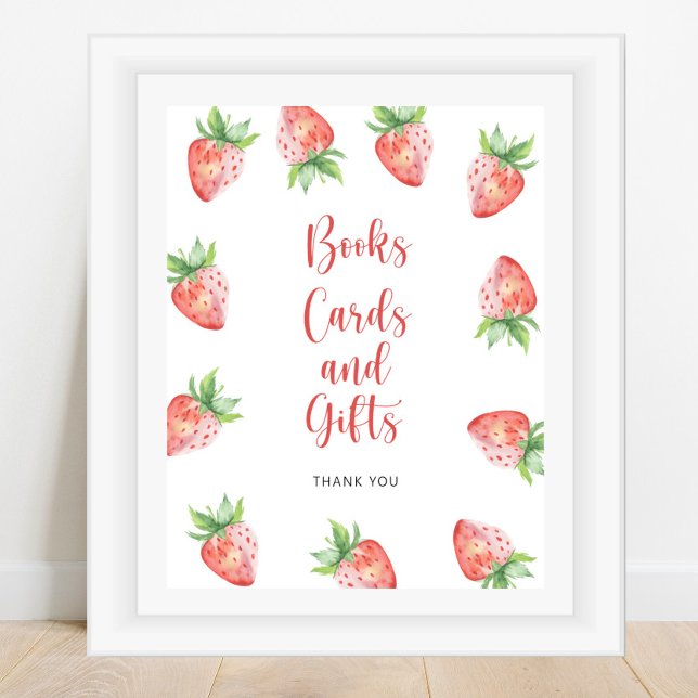 Affiche Fraises - livres cartes et cadeaux (Créateur téléchargé)