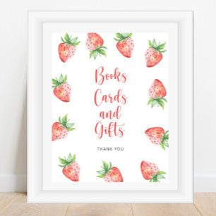 Affiche Fraises - livres cartes et cadeaux