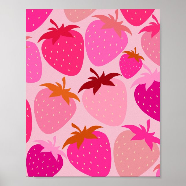 Affiche Fraises roses (Devant)