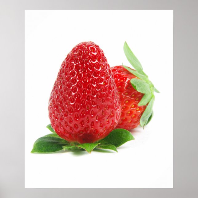 Affiche Fraises sur blanc (Devant)