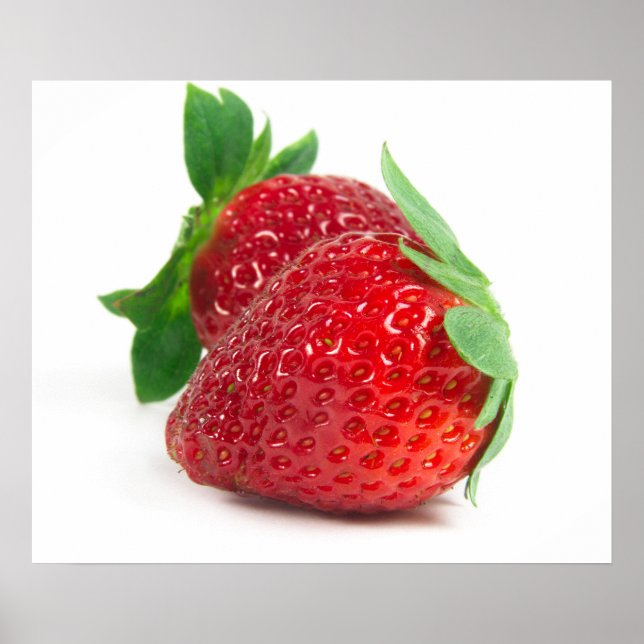 Affiche Fraises sur blanc (Devant)