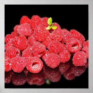 Affiche framboise, nourriture, fruit, baie, mûr, frais,