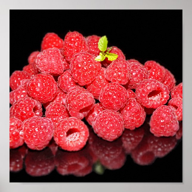 Affiche framboise, nourriture, fruit, baie, mûr, frais, (Devant)