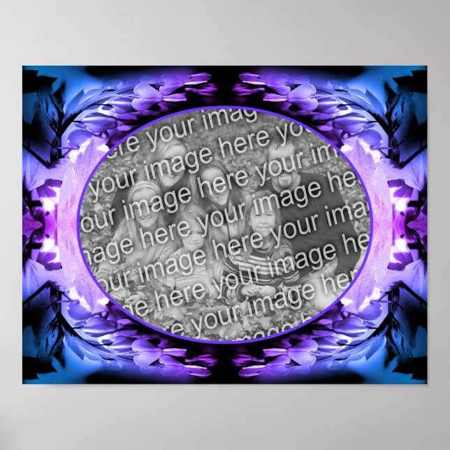 Affiche Frame de fleurs de coeur saignant Ajouter votre pr (Devant)